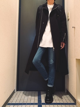「glamb（グラム）のアイテム（トレンチコート）」を使った、@soranoさん（メンズ・177cm）の春コーディネート