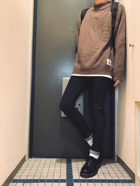 「BASQUE magenta（バスクマゼンタ）のアイテム（ニット/セーター）」を使った、@soranoさん（メンズ・177cm）の秋コーディネート