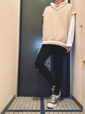 「BASQUE magenta（バスクマゼンタ）のアイテム（ベスト）」を使った、@soranoさん（メンズ・177cm）の冬コーディネート