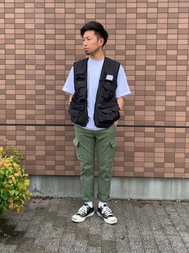 「STUDIO ORIBE（スタジオオリベ）のアイテム」を使った、JINKEIさん（メンズ・165cm）の夏コーディネート