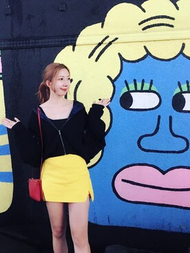 「ZARA（ザラ）のアイテム（スカート、イエロー系）」を使った、yuyiさん（レディース・168cm）の夏コーディネート
