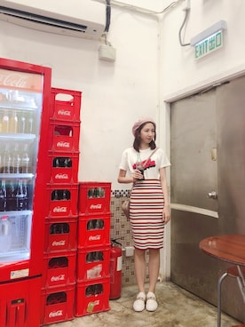 「LILY BROWN（リリーブラウン）のアイテム（帽子）」を使った、yuyiさん（レディース・168cm）の夏コーディネート