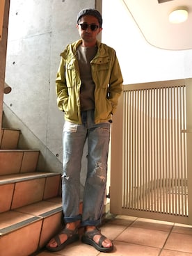 「JIL SANDER（ジルサンダー）のアイテム（マウンテンパーカー）」を使った、Ryugo Saishuさん（メンズ・177cm）の春コーディネート