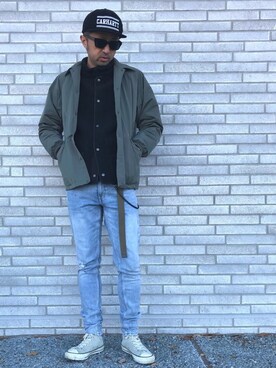 「LEMAIRE（ルメール）のアイテム（ナイロンジャケット）」を使った、Ryugo Saishuさん（メンズ・177cm）の冬コーディネート