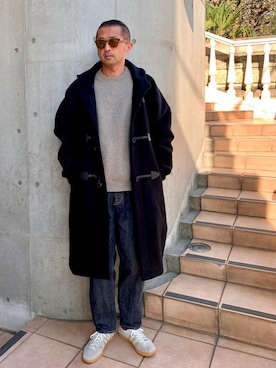 「オーバーコート」｜「アイテム（ダッフルコート）」を使った、Ryugo Saishuさん（メンズ・177cm）の冬コーディネート