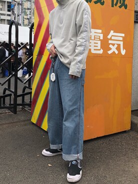 「HUGO BOSS（ヒューゴボス）のアイテム（ジャージ）」を使った、松本さん（メンズ・175cm）の春コーディネート