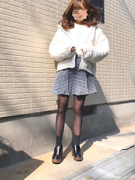 「apres jour（アプレジュール）のアイテム（ダウンジャケット/コート）」を使った、ねこさん（レディース・158cm）の冬コーディネート