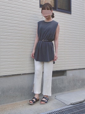 「salus（サルース）のアイテム」を使った、ねこさん（レディース・158cm）の夏コーディネート