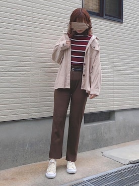 「apres jour（アプレジュール）のアイテム（その他アウター）」を使った、ねこさん（レディース・158cm）の秋コーディネート