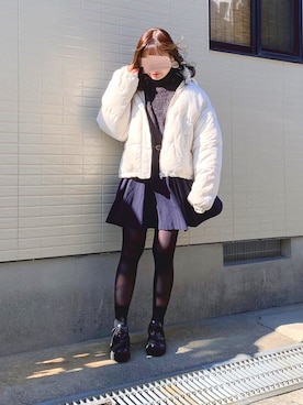「apres jour（アプレジュール）のアイテム（ダウンジャケット/コート）」を使った、ねこさん（レディース・158cm）の冬コーディネート