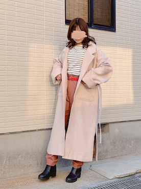 「ap retro（アプレトロ）のアイテム（チェスターコート）」を使った、ねこさん（レディース・158cm）の冬コーディネート
