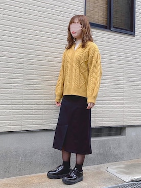 「キーネック」｜「アイテム（その他シューズ）」を使った、ねこさん（レディース・158cm）の春コーディネート