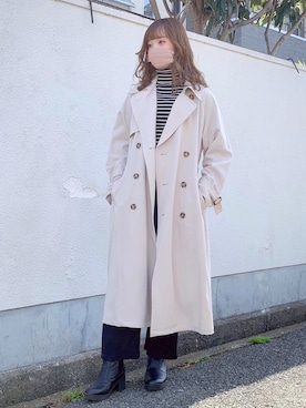 「apres jour（アプレジュール）のアイテム（トレンチコート）」を使った、ねこさん（レディース・158cm）の春コーディネート