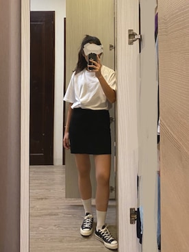 「PULL&BEAR（プルアンドベア）のアイテム（スカート）」を使った、_CHIさん（レディース・172cm）の夏コーディネート