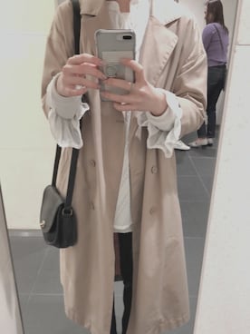 「COACH」｜「アイテム（トレンチコート）」を使った、ういおさん（レディース・156cm）の春コーディネート