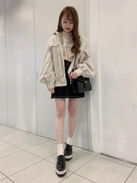 「Heather（ヘザー）のアイテム（その他アウター）」を使った、aichii_iさん（レディース・158cm）の春コーディネート