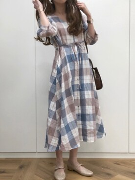 「へザー」｜「アイテム（バレエシューズ）」を使った、aichii_iさん（レディース・158cm）の夏コーディネート