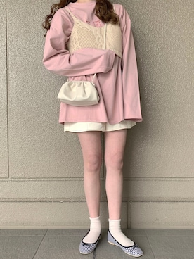 「へザー」｜「アイテム（バレエシューズ）」を使った、aichii_iさん（レディース・158cm）の春コーディネート