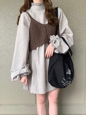 「へザー」｜「アイテム（トートバッグ）」を使った、aichii_iさん（レディース・158cm）の春コーディネート