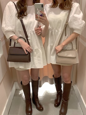 「Heather（ヘザー）のティアードチュニックブラウス　885432（シャツ/ブラウス）」を使った、aichii_iさん（レディース・158cm）の春コーディネート