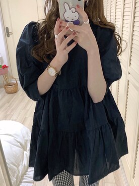 「Heather（ヘザー）のティアードチュニックブラウス　885432（シャツ/ブラウス）」を使った、aichii_iさん（レディース・158cm）の春コーディネート