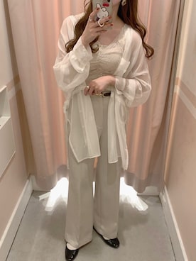 「Heather（ヘザー）のサイドスリットスケチュニックシャツ　885763（シャツ/ブラウス）」を使った、aichii_iさん（レディース・158cm）の春コーディネート