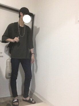 「CASPER JOHN AIVER（キャスパージョンアイバー）のアイテム（帽子）」を使った、taIseIさん（メンズ・180cm）の夏コーディネート