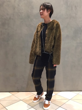 Kaori Shimomuraさん（レディース・160cm）の秋コーディネート