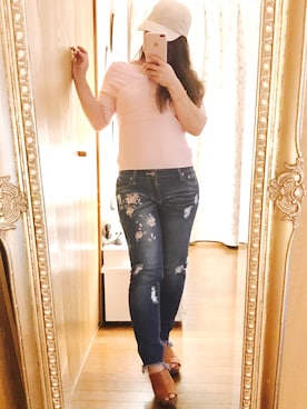 「薔薇」｜「アイテム（帽子）」を使った、SAO❤︎さん（レディース・151cm）の夏コーディネート