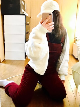 「キャップ女子」｜「アイテム（MA-1）」を使った、SAO❤︎さん（レディース・151cm）の冬コーディネート