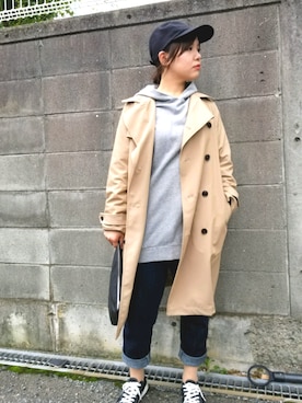 「niko and...（ニコアンド）のアイテム（クラッチバッグ）」を使った、はるさん（レディース・155cm）の秋コーディネート
