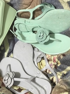 「アイテム（サンダル）」を使った、864_Burgundyさん（レディース・176cm）の秋コーディネート