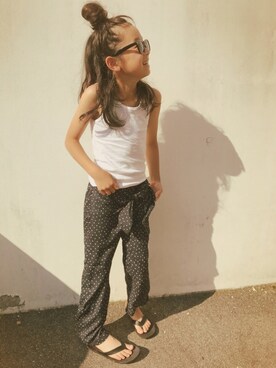 「CHOWDER by pony go round（チャウダーバイポニーゴーラウンド）のアイテム」を使った、micooさん（キッズ・120cm）の夏コーディネート