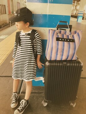 「こども ビームス（コドモビームス）のアイテム（ワンピース/ドレス）」を使った、micooさん（キッズ・120cm）の夏コーディネート