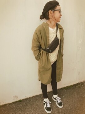 「AZUL by moussy（アズールバイマウジー）のアイテム（その他アウター）」を使った、micooさん（キッズ・120cm）の冬コーディネート