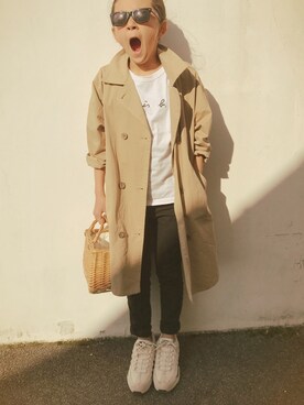 「NIKE（ナイキ）のナイキ エア マックス 95 プレミアム コントラスト ウィメンズシューズ / NIKE AIR MAX 95 PREMIUM CONTRAST（スニーカー）」を使った、micooさん（キッズ・130cm）の春コーディネート