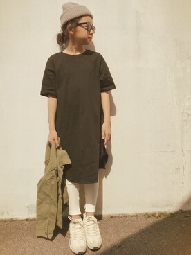 「NIKE（ナイキ）のナイキ エア マックス 95 プレミアム コントラスト ウィメンズシューズ / NIKE AIR MAX 95 PREMIUM CONTRAST（スニーカー）」を使った、micooさん（キッズ・130cm）の春コーディネート