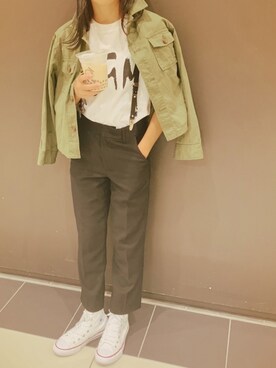 「MSGM（エムエスジーエム）のアイテム（トップス）」を使った、micooさん（キッズ・130cm）の秋コーディネート