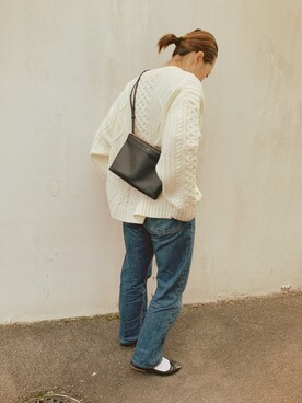 「FRAMeWORK（フレームワーク）のPORSELLI バレーシューズ◆（バレエシューズ）」を使った、micooさん（レディース・150cm）の冬コーディネート