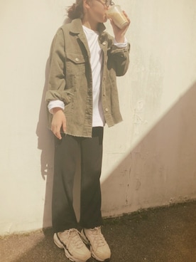 「NIKE（ナイキ）のナイキ エア マックス 95 プレミアム コントラスト ウィメンズシューズ / NIKE AIR MAX 95 PREMIUM CONTRAST（スニーカー）」を使った、micooさん（キッズ・135cm）の春コーディネート