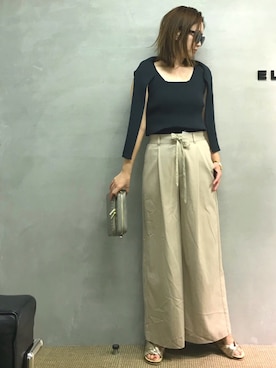 「リブニット」｜「アイテム（アンサンブル）」を使った、BARNYARDSTORM WEB STAFFさん（レディース・165cm）の春コーディネート