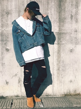 「Saint Laurent」｜「アイテム（デニムジャケット）」を使った、れむさん（メンズ・173cm）の夏コーディネート