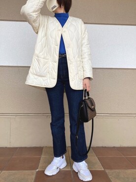 「BAYFLOW（ベイフロー）のアイテム（その他アウター）」を使った、moeさん（レディース・164cm）の冬コーディネート