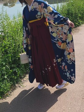 「袴」｜「アイテム（その他）」を使った、栞さん（レディース・163cm）の春コーディネート