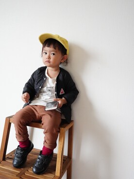 「GERRY（ジェリー）のアイテム（ナイロンジャケット）」を使った、suke_kitoさん（キッズ・80cm）の秋コーディネート