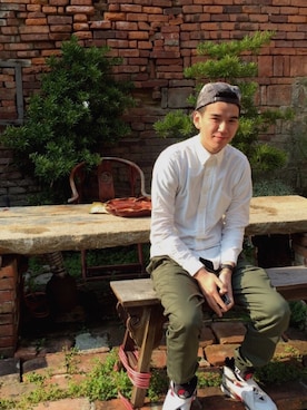 「VANS（バンズ）のアイテム（チノパンツ）」を使った、你不愛的黑人弟弟さん（メンズ・181cm）の秋コーディネート