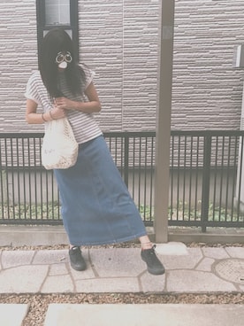 「CONVERSE（コンバース）のCONVERSE/キャンバス オールスター OX（スニーカー）」を使った、mimiさん（レディース・161cm）の夏コーディネート