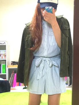「INGNI（イング）のアイテム（サロペット/オーバーオール）」を使った、もぐもぐさん（レディース・155cm）の春コーディネート