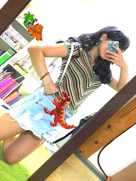 「ショーパン」｜「アイテム（その他シューズ）」を使った、もぐもぐさん（レディース・155cm）の春コーディネート