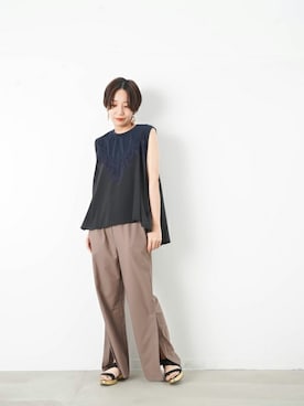 「MARECHAL TERRE（マルシャルテル）のアイテム」を使った、KOYAMAさん（レディース・158cm）の春コーディネート